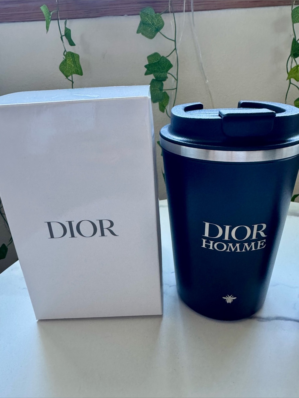Dior Homme Navy and Silver Travel Tumbler! GWP!